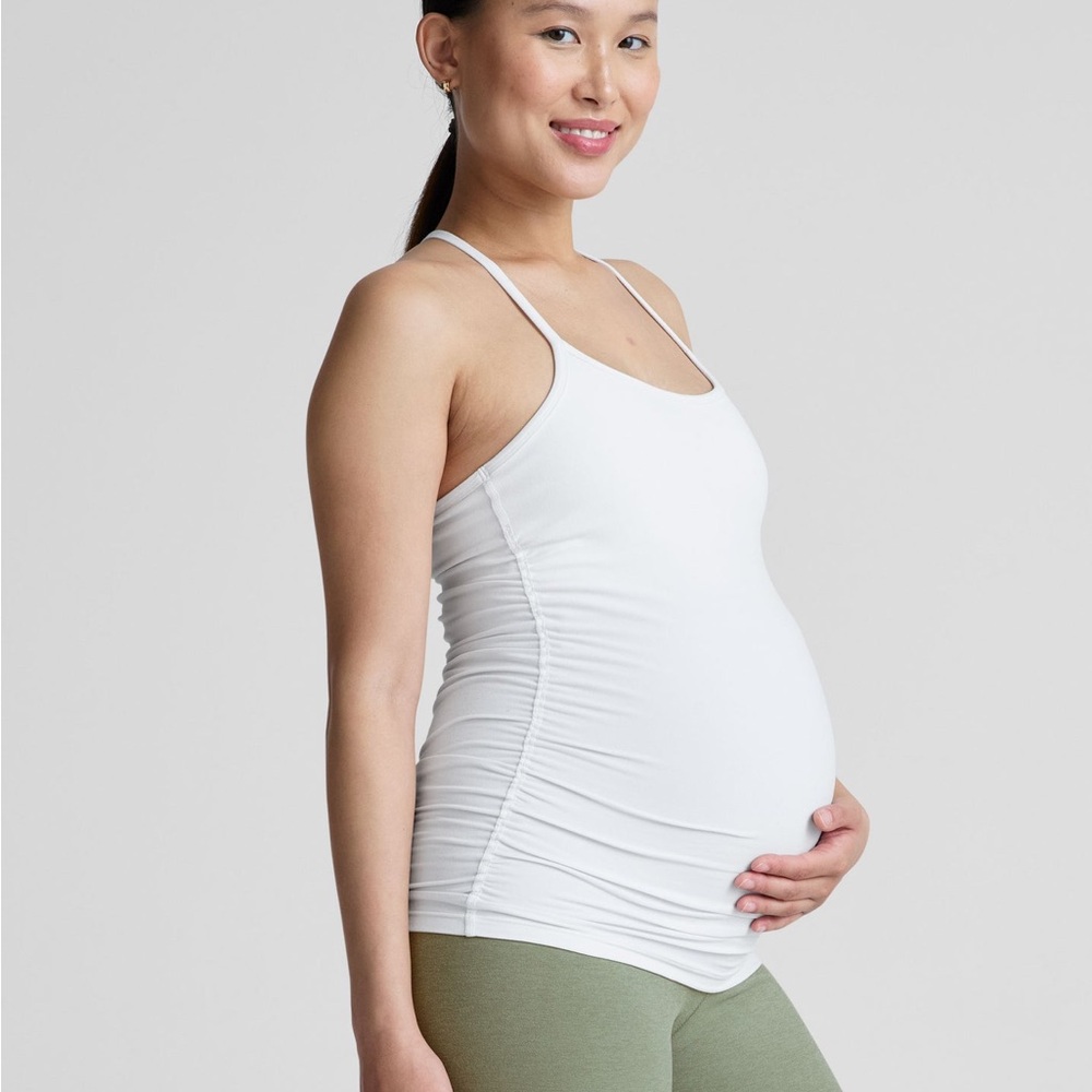 Beyond Yoga White Maternity Tank Top